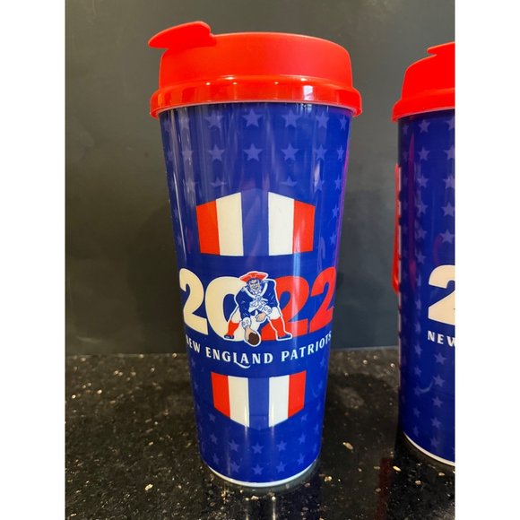New England Patriots 22 Oz Hot or Cold Beverage Mugs Set of 2 - Picture 2 of 11